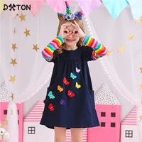 dxton christmas girls dresses long sleeve baby girls winter dresses kids cotton clothing casual dresses for 2 8 years children