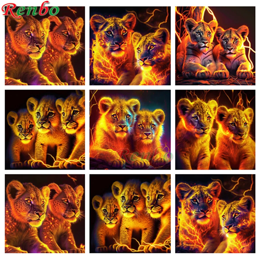 

Tiger Family 5D DIY Diamond Embroidery New Collection 2023 Animal Full Square Drill Mosaic Diamond Painting Cross Stitch Kits