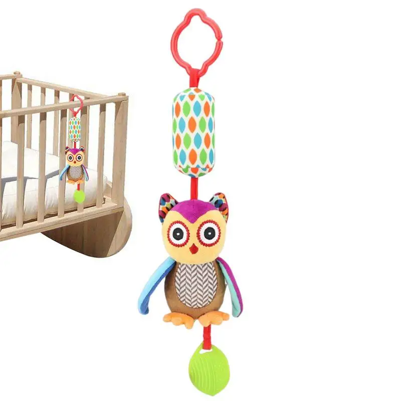 

Hangings Rattle Toys Colorful Animal Plush Stroller Toys Babies Crib Toys Travel Activity Plush Animal Wind Chime For Boys And