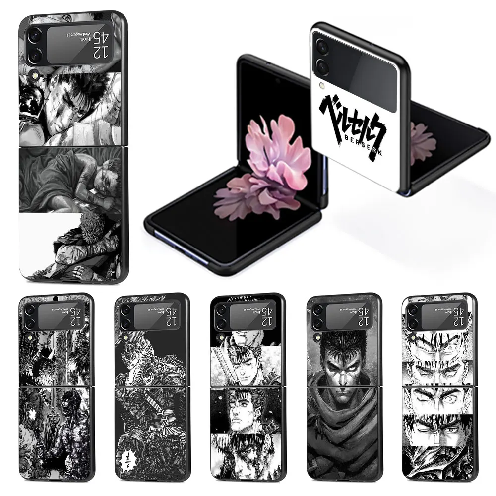 

Comic Berserk Guts Anime Case for Samsung Galaxy Z Flip4 Flip3 5G Funda Z Flip 4 3 Black Hard PC Cases Zflip3 Zflip4 Phone Cover