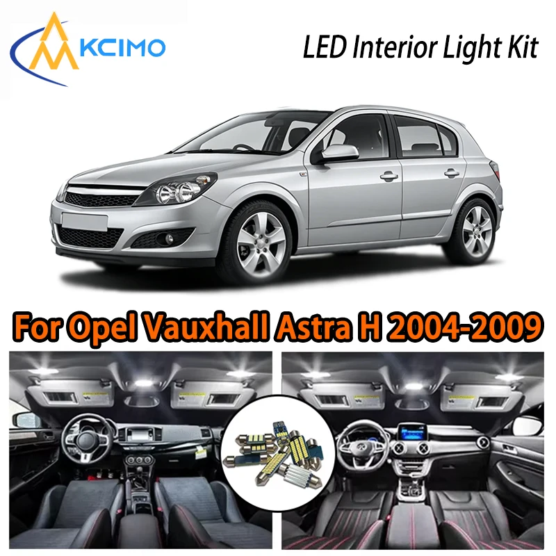 Фото Простые в установке светодиодные внутренние фонари для Opel Vauxhall Astra H 2004-2009, белый и синий цвета на выбор, суперяркие, долговечные. №1