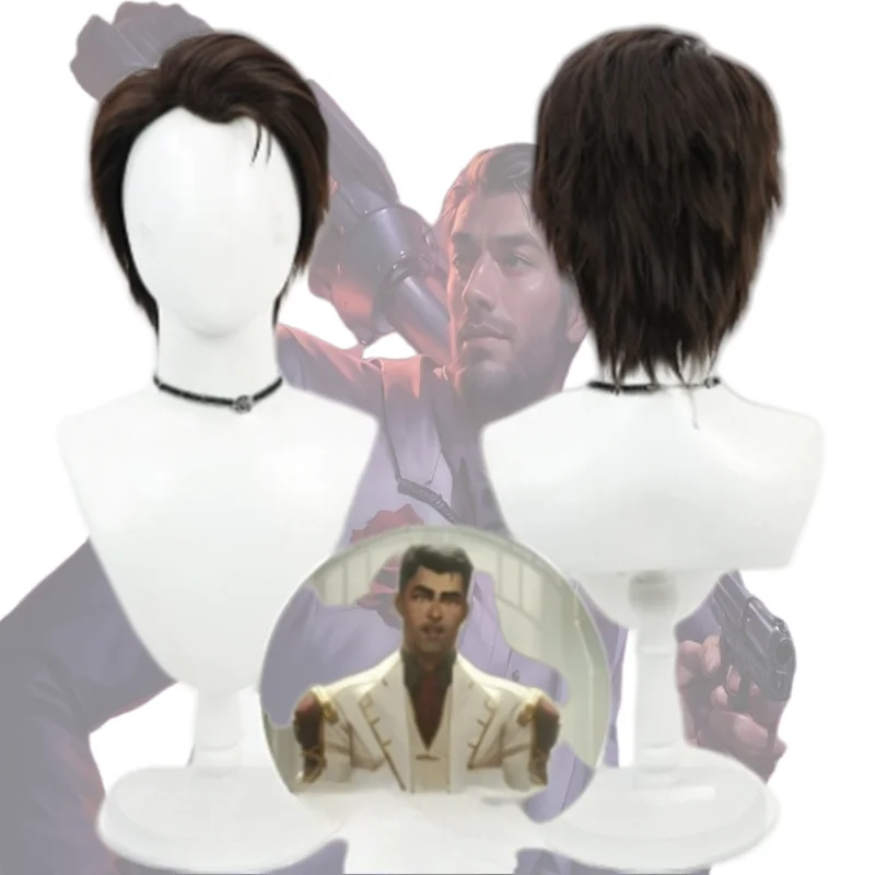 LOL Game Arcane Jayce Talis Косплей Парик Короткие Коричневые Мужские Парики Термостойкие