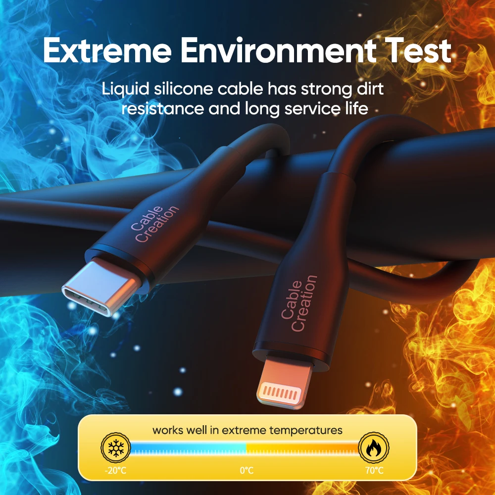 Кабель CableCreation USB Type C на Lightning MFi для iPhone 14 13 Pro Max PD 18 Вт Быстрое зарядное устройство