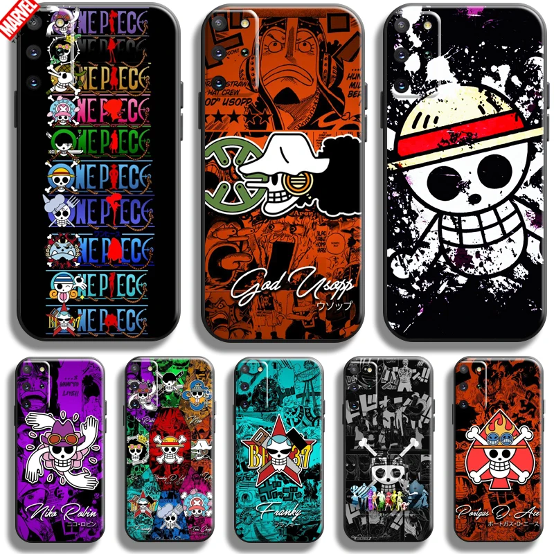 

One Piece Skull Logo For Samsung Galaxy S21 S20 Plus Ultra S21 S20 FE 5G Phone Case Coque Back Carcasa Liquid Silicon