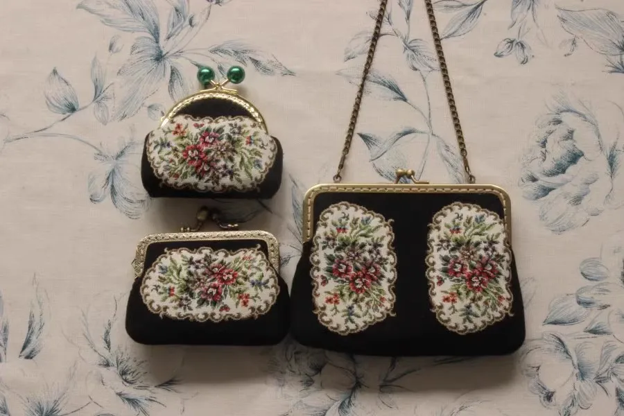 Тканый гобелен Lost In Vinatge 1940s /70s вышивка плетеная Сумочка кошелек с застежкой и