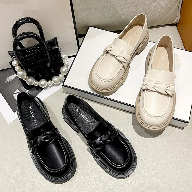 

Туфли-Лоферы женские с закрытым носком, мягкие повседневные кроссовки, платформа, оксфорды, без застежки, с круглым носком, на осень