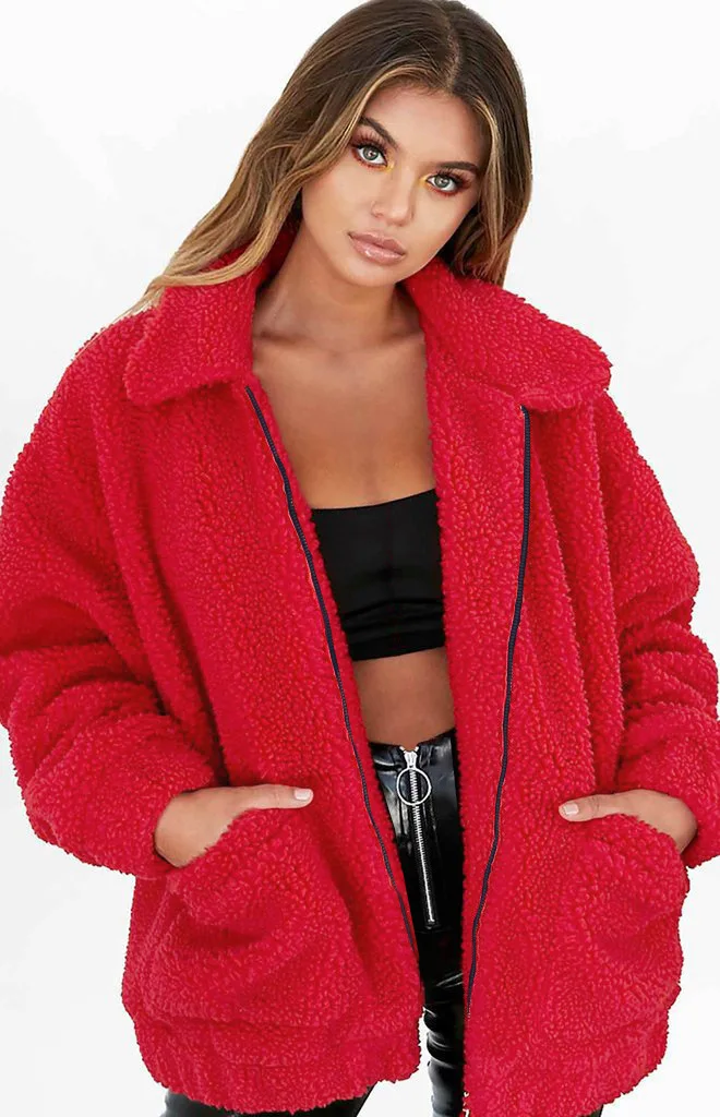 Casual Coat, Women's New Fur, Plush, Loose Coat, Plush, Extra Large