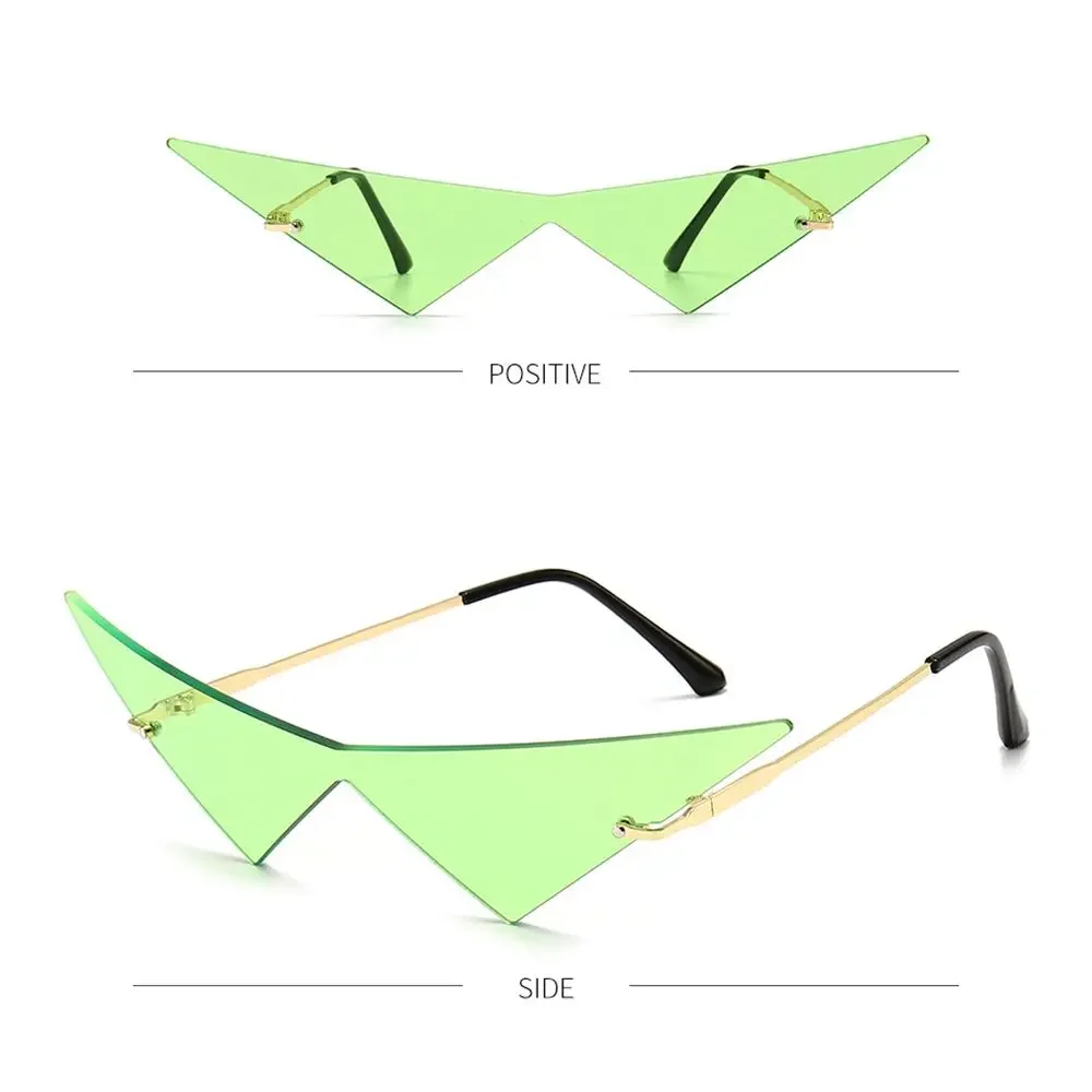 Просто красочные треугольные солнцезащитные очки без оправы цельные прозрачные