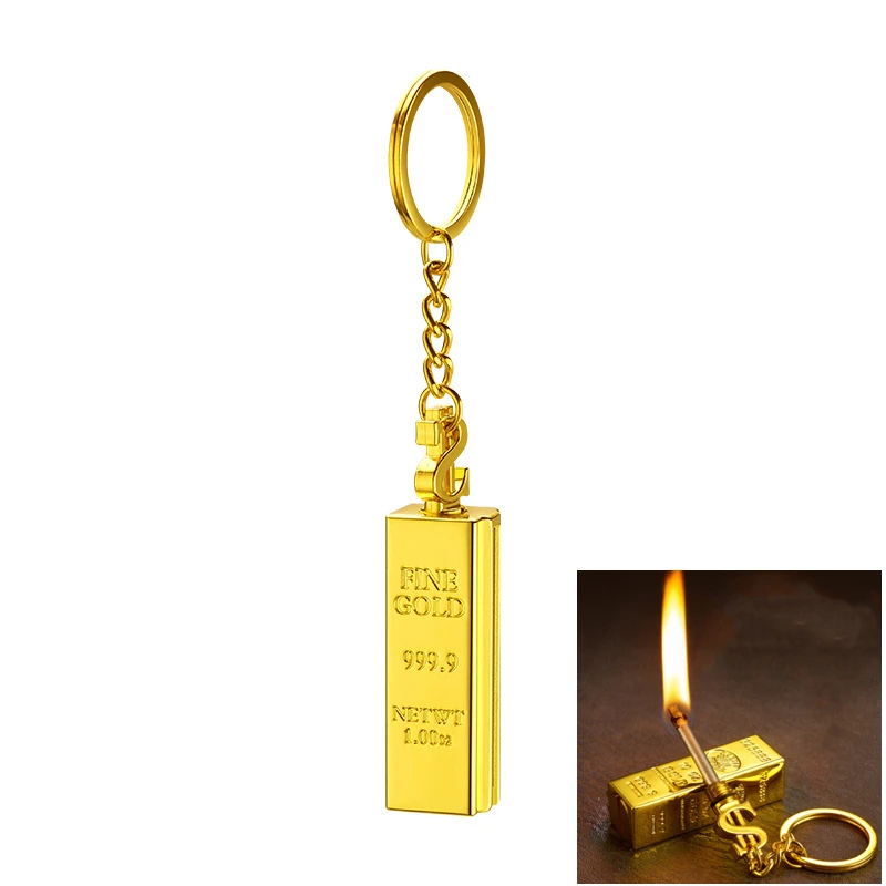 

Personalized Gold Bar Windproof Waterproof Permanent Kerosene Lighter Portable Keychain Outdoor Camping Survival BBQ Gadgets