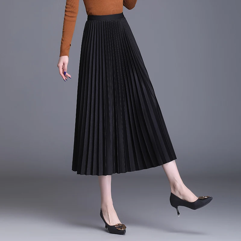 Женская плиссированная юбка с высокой талией 3 цвета |