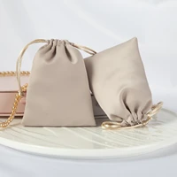 2050100 pcs silk jewelry small gift bags mini size 8x10cm 9x12cm champagne drawstring packaging pouch wedding favor candy bag
