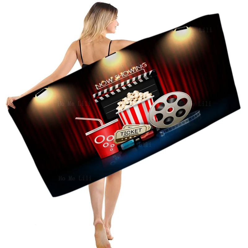 

Popcorn Cinema Movie Theater Object The Film Industry Motion Cultural Club Quick Drying Towel By Ho Me Lili Fit For Fitness Etc