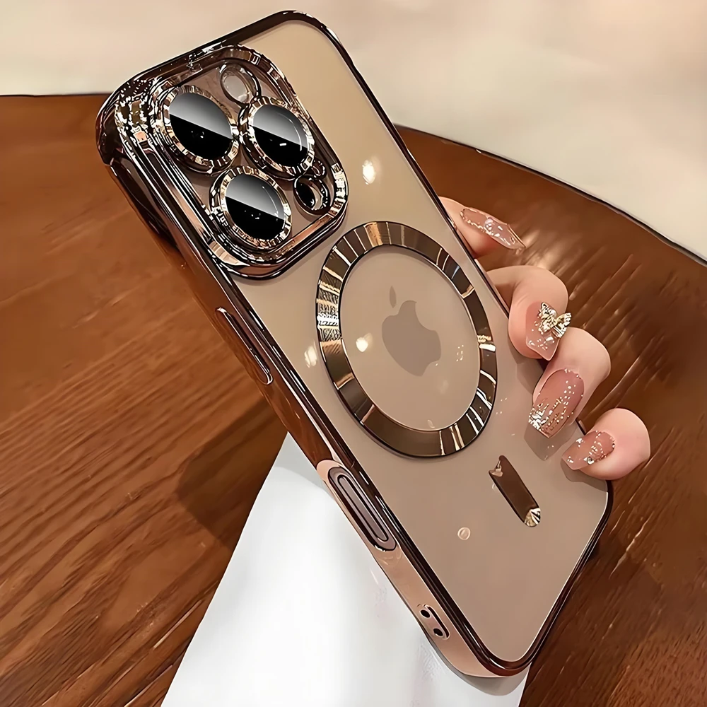 Фото Защитный чехол для объектива камеры с магнитным покрытием для iPhone 17, 16, 15, 14 Plus, 13, 12, 11 Pro Max, чехол для беспроводной зарядки Magsafe №4