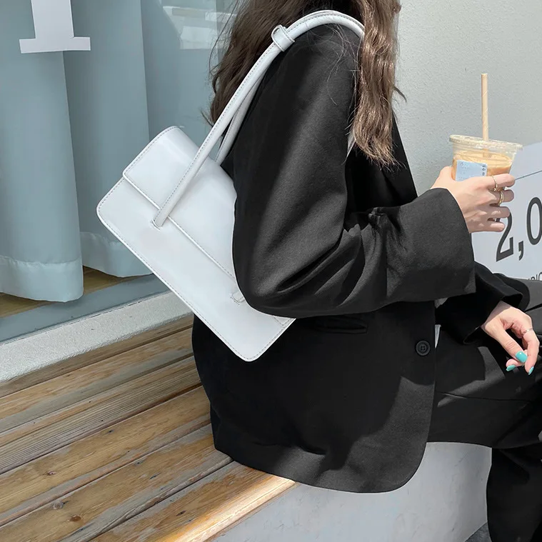 

15x28x8.5cm New Fashion One Shoulder Square Shape Women Bag Package Beige Ladies Handbags