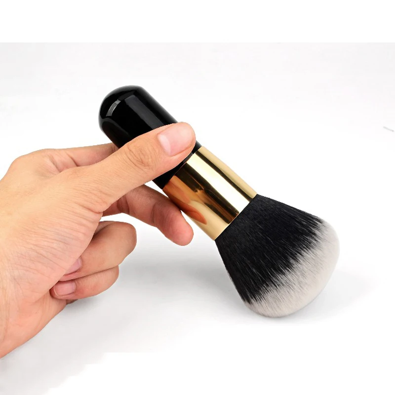 

RANCAI 1pcs Professional Loose Paint Black Makeup Powder Brush Blush Foundation Large Cosmetics Brushes Soft Face Beauty Tools