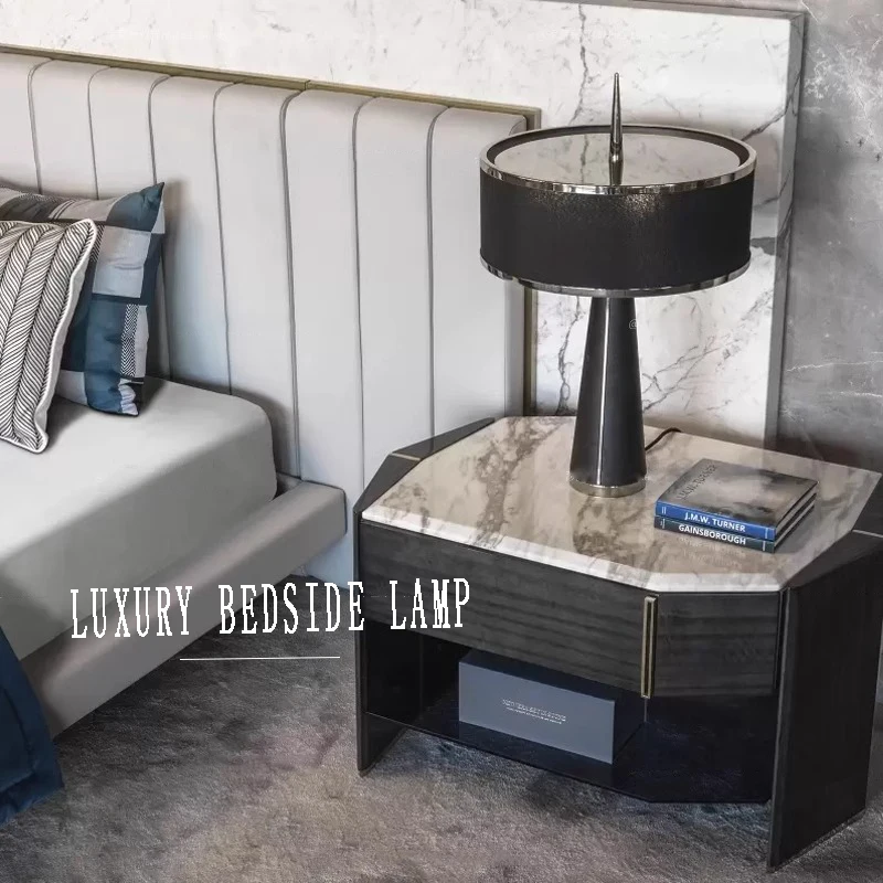 Винтажная роскошная черная дизайнерская настольная лампа 2024 домашний декор