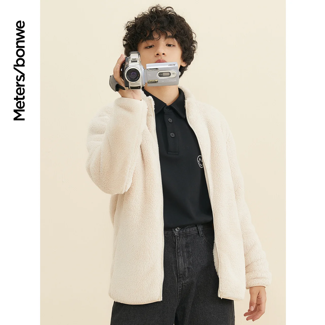 Metersbonwe Stand-up Collar Jacket Men Plush Cotton Coats New Winter Couple Polar Fleece Women Padded Coats Casual Cardigan