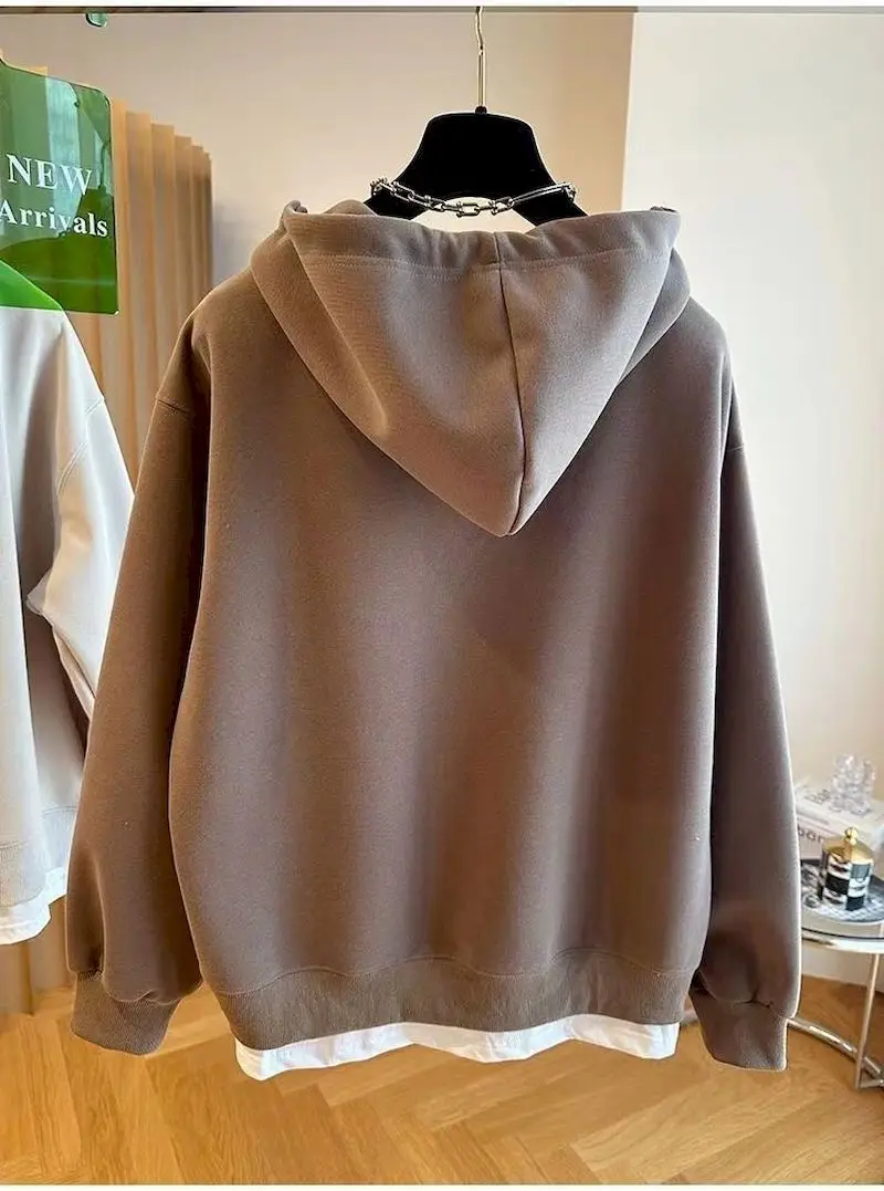 Толстовки в Корейском стиле женская модная дизайнерская толстовка с имитацией