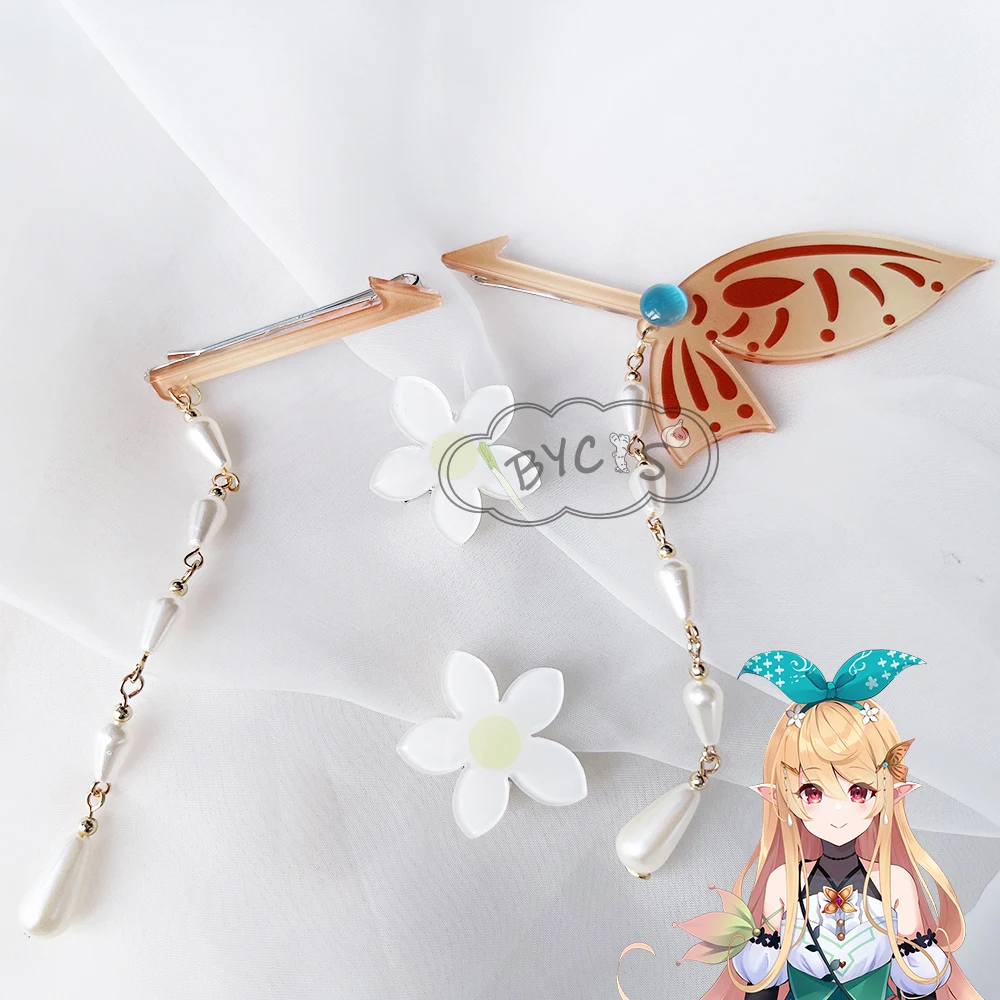 

Anime Vtuber Pomu Rainpuff Cospaly Accessories Hair Clip Women Cute Cartoon Pearl Tassel Pendant Hiarpin Headdress Fans Gift