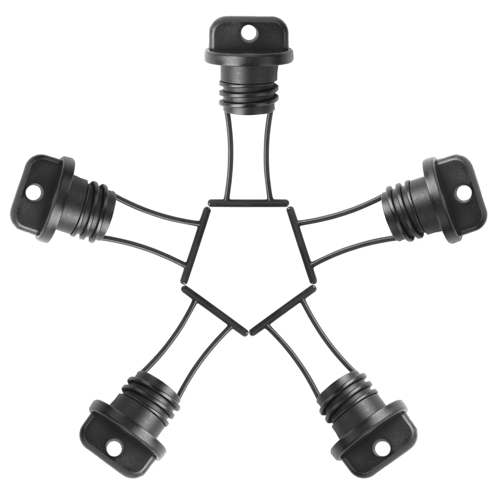 

5 Pcs Kayaks Boat Plug Thread Kayak Plugs Kayak Drain Bung Screws Black Canoe Drain Plug Marine Drain Plug Screw Hole Plugs