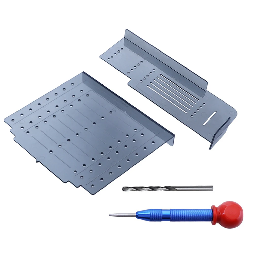 

Durable Drawer Handle DIY Multiple Use Center Punch Pull Portable Wide Application Drill Guide Metal Cabinet Hardware Template
