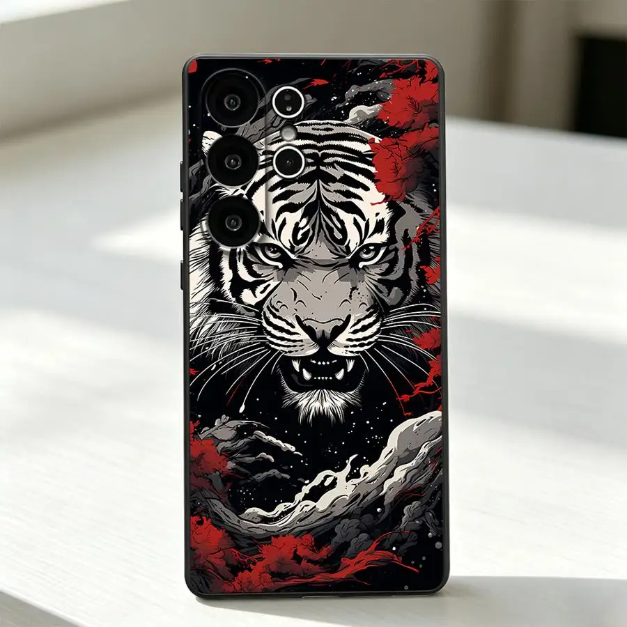 Фото Чехол для телефона Samsung Galaxy S26 Ultra S20 S21 FE S26+ S24 S10 S9 Note 20 8 9 10 S25 Plus S23 S25+ S24+ с изображением рычащего тигра №5