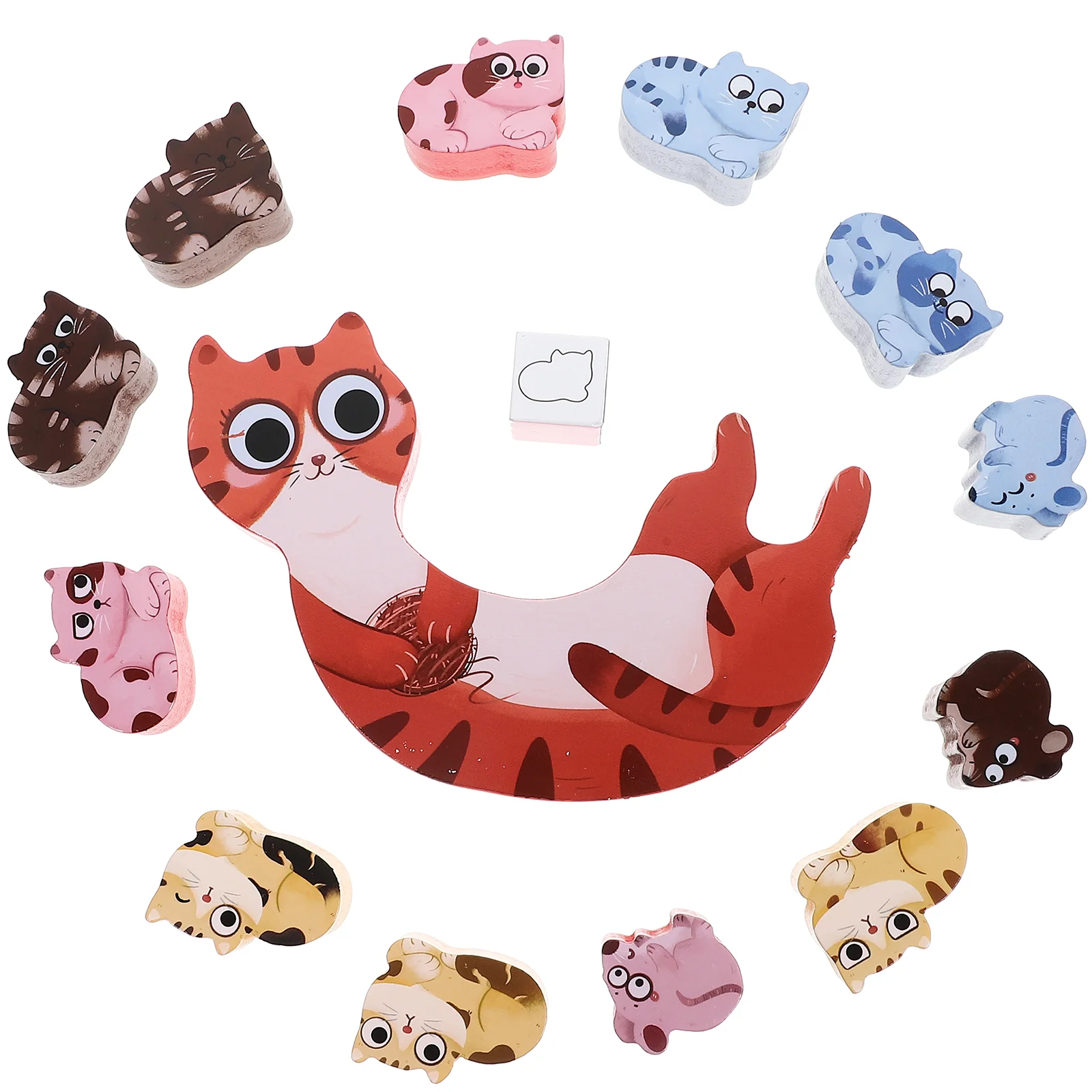 

1 Set of Wooden Animal Shape Toys Early Learning Toys Cartoon Toy Toddler Stacking Toy