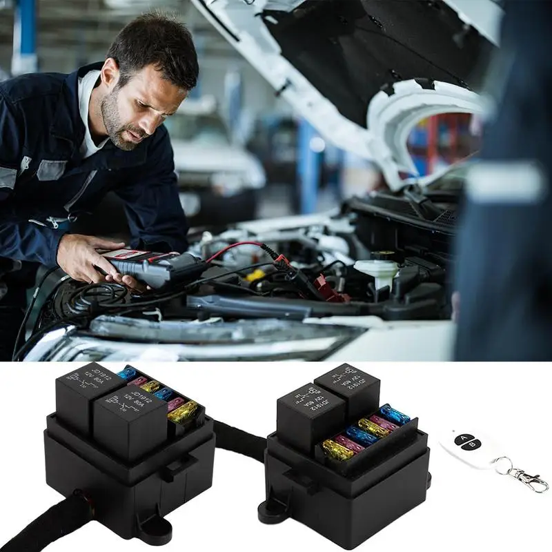 

Automotive Fuse Holder Large Capacity Design Car Fuse Box Way Fuse Block Waterproof Ship Fuse Panel Damp-Proof Cover Compatible