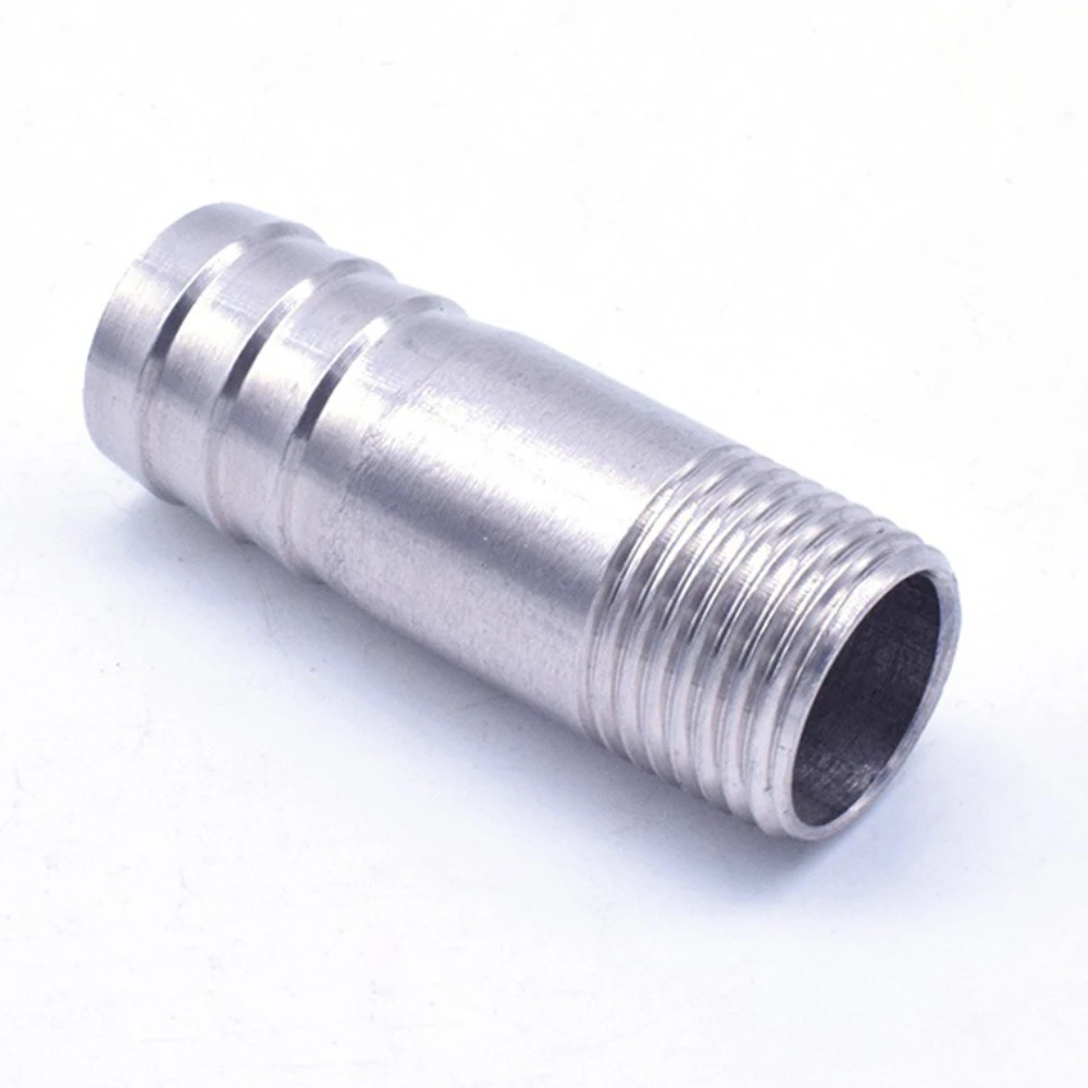 

1/8" 1/4" 3/8" 1/2" 3/4" 1" 2" 3" 4" BSP Male Hose Barb Barrel Nipple Coupler 201 304 316 Stainless Steel Pipe Fitting Connector