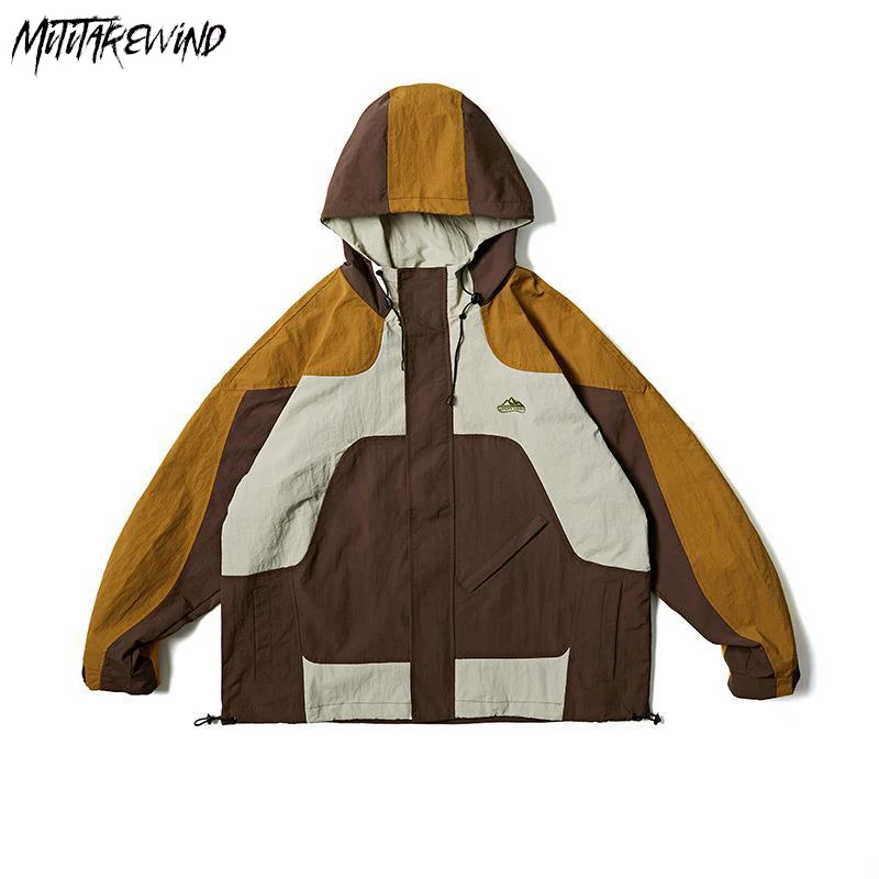 

Куртка уличная с капюшоном, на молнии, с длинным рукавом