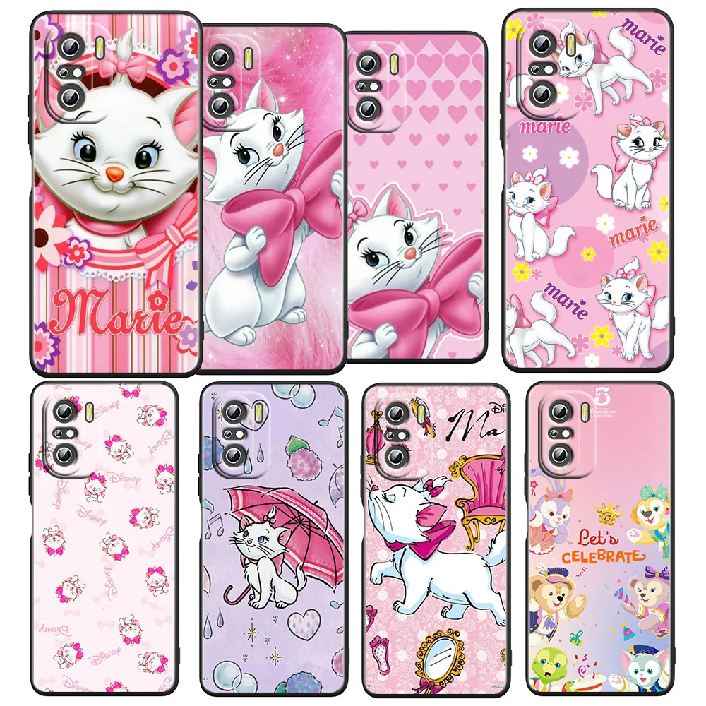 

Disney Mary Cat For Xiaomi Redmi 10 10X 9T 9C 9C 8 7 5 K50 K40S Gaming 4G 5G Silicone Soft Shockproof Black Phone Case
