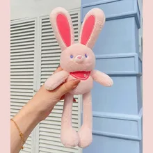 Cute Soft Bunny Plush Toy Stuffed Animal Doll Pull Ears Rabbit Kawaii Keychain Pillow Baby Toys for Children Girls Birthday Gift 