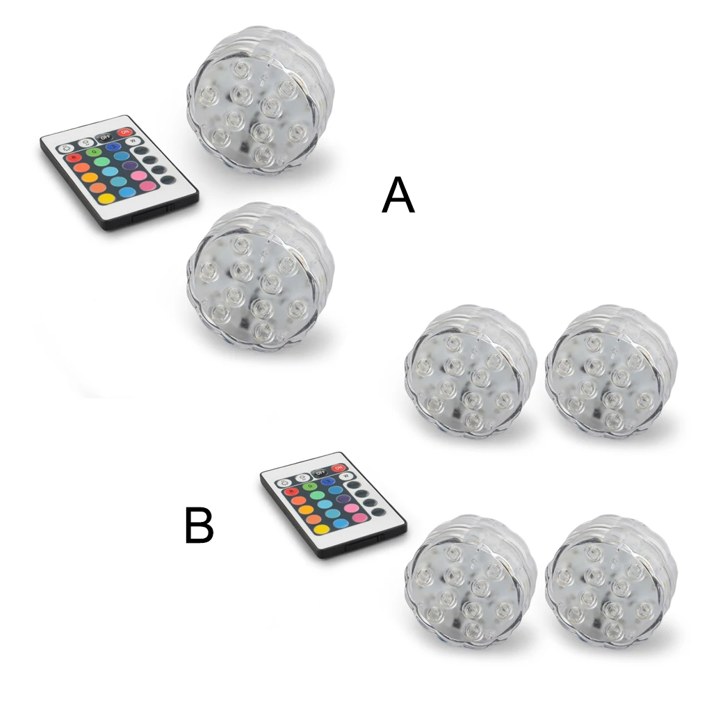 

Aquarium Light IP67 Waterproof LED RGB Underwater Lamp Remote Control Decoration Night Lamp 2pcs Lights