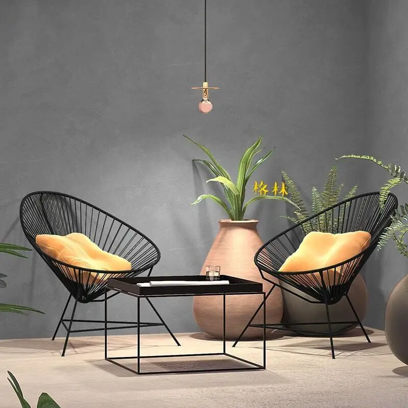 

Metal Modern Living Room Chairs Nordic Armrest Kitchen Camping Balcony Waiting Adults Chairs Minimalist Meuble Salon Furniture
