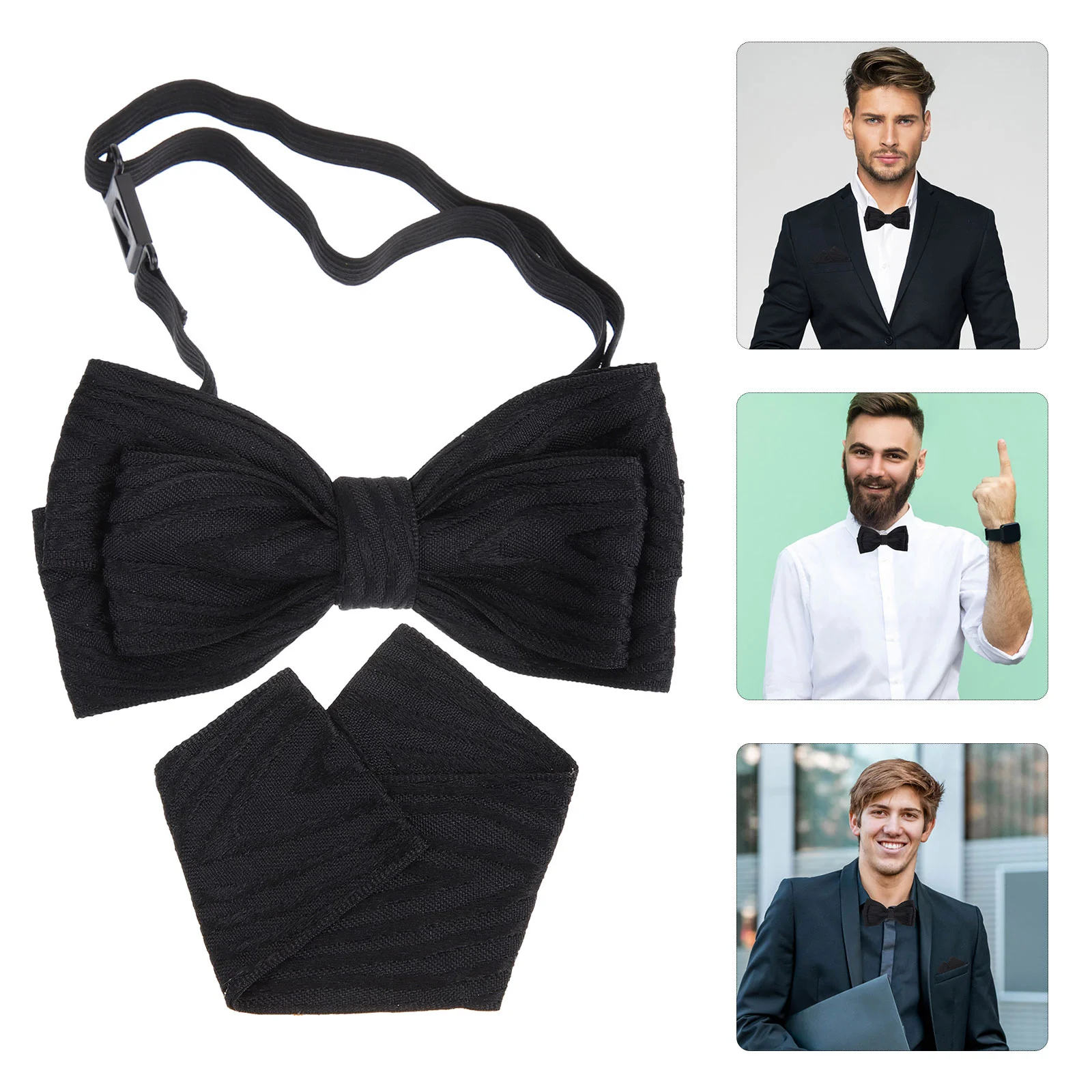 

1 Set Men Necktie Pre-tied Ties Suit Accessory Formal Clothing Accessory Handkerchiefs Pocket Squares
