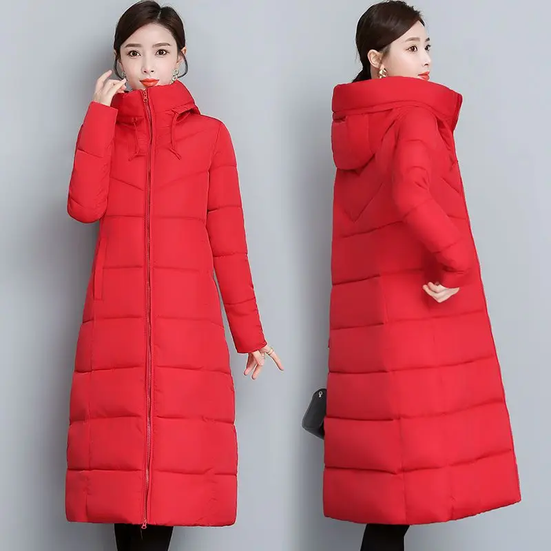 2023 New Women cotton-padded Coat Medium Long Jacket Large Winter Jacket Hooded Coat Thick overcoat