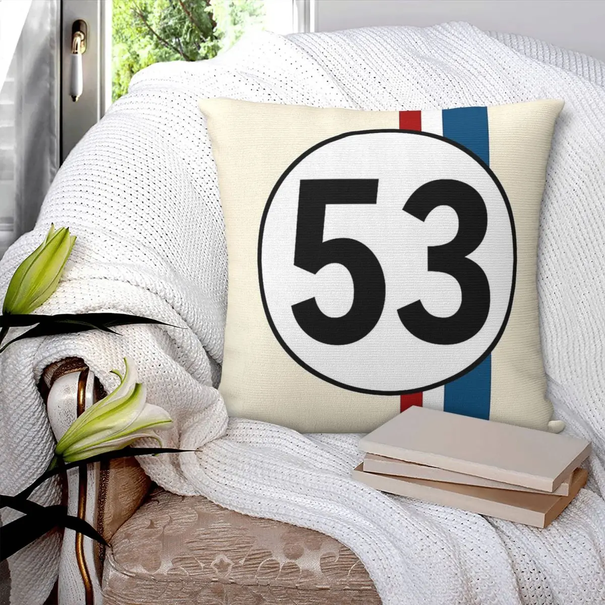 Квадратная наволочка Herbie Number 53 полиэстеровая подушка декор удобная декоративная