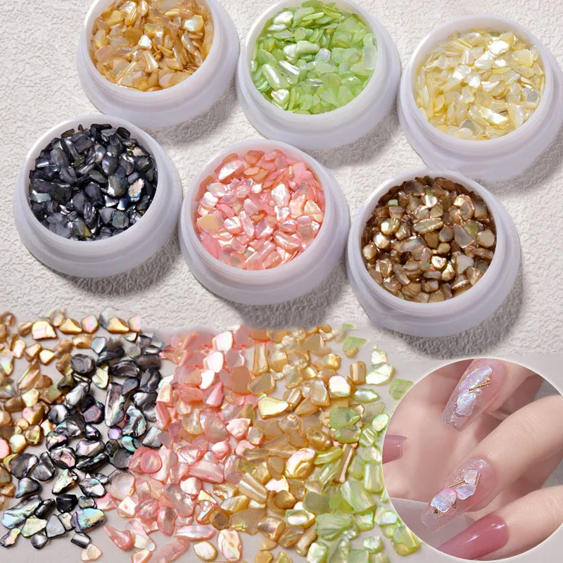 

Natural Shell Nail Art Charms Aurora Dyed Stones AB Rhinestones Gravel Nail Supplies For Professionals