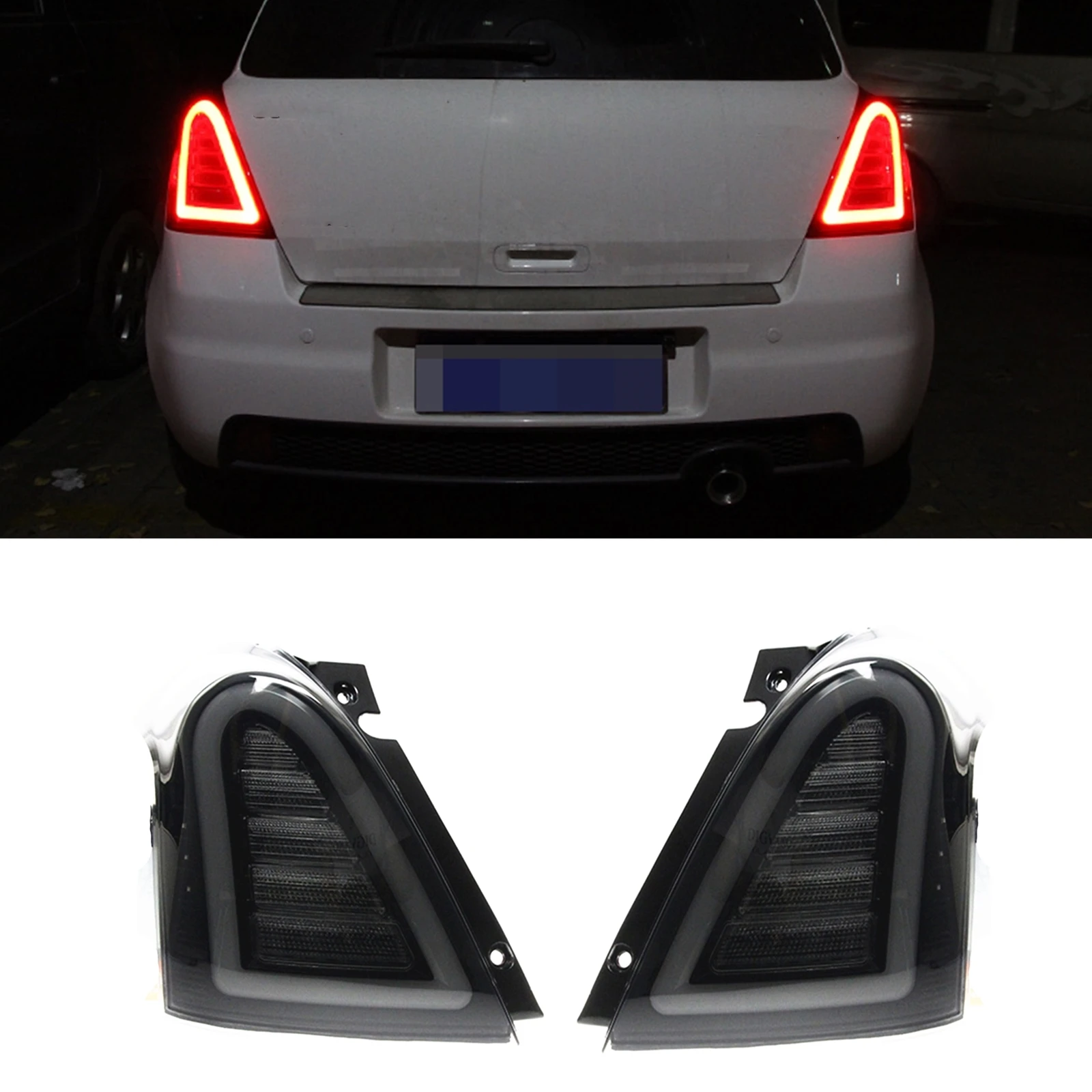 

Задние светодиодные фонари в сборе для Suzuki Swift 2006-2010, задний фонарь для хэтчбека, 4-дверный автомобильный дым, черный стоп-сигнал в сборе