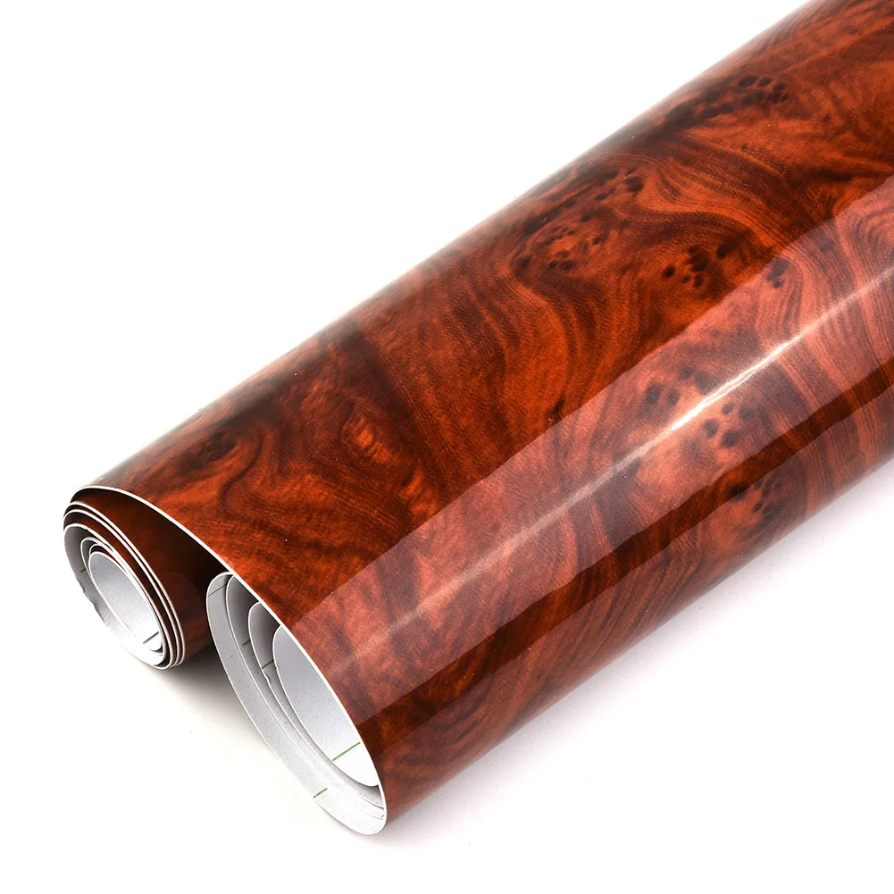 

1pc Vehicle Internal DIY Film Decorative Glitter High Glossy Wood Grain Vinyl Sticker 30x124CM Car Graphics Decals