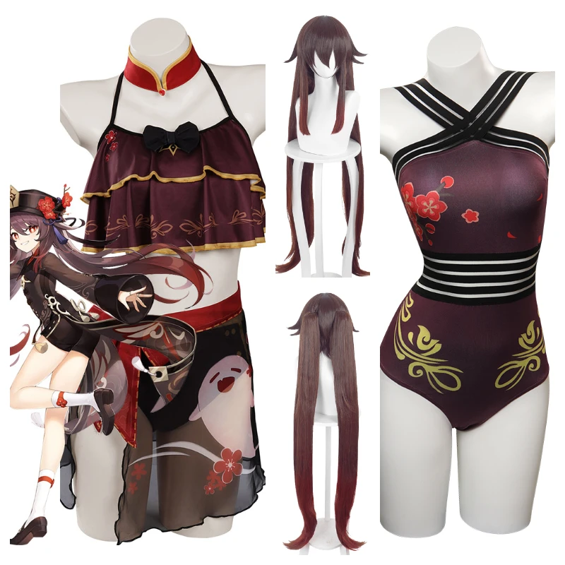 Ху Тао Косплей Genshin Impact Маскировочный костюм для взрослых женщин Fantaisa Комбинезон