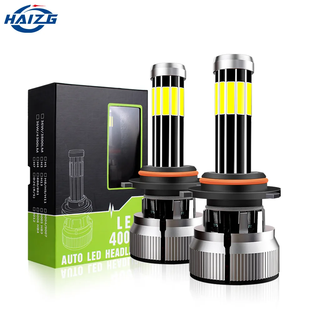 

HAIZG 2PCS Ten-Sided Car Led Headlamps H1 H3 H4 H7 H8 H9 Headlight H11 H13 9004 9005 9006 9012 Auto Fog Light 12V 60W 12000LM