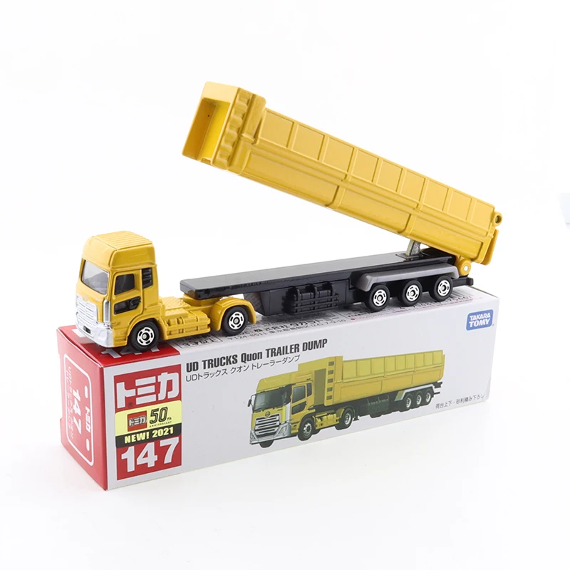 

Takara Tomy Long Type Tomica No.147 UD Trucks Quon Trailer Dump Car Model Boy Toy model