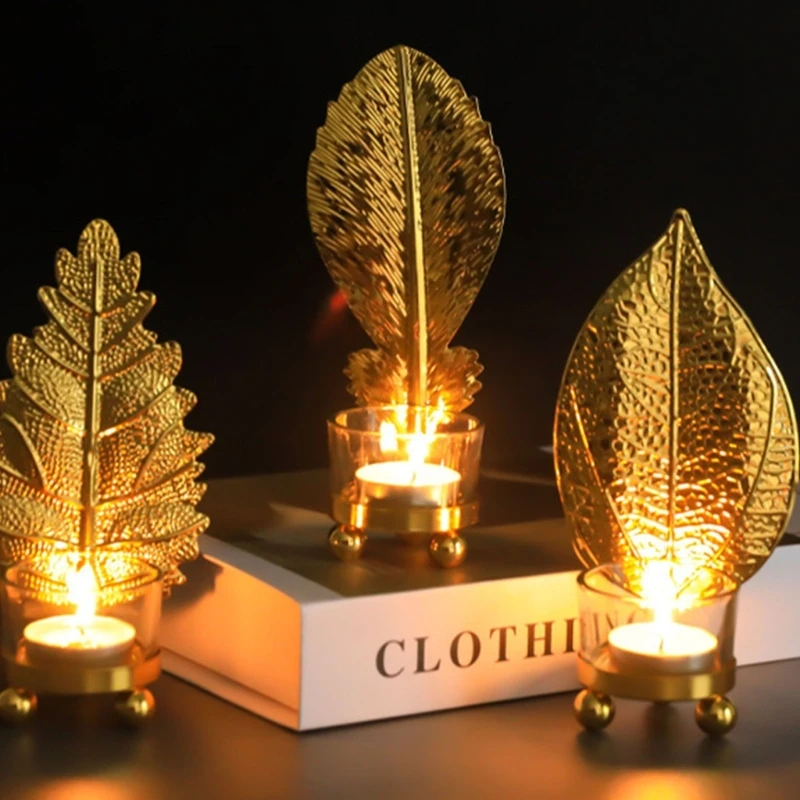 S Metal Leaf Candlestick For Wedding Party Festival Candle Holder Home Decorations