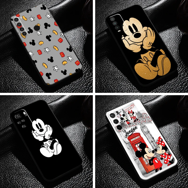 

Cute Mickey Minnie Mouse For Xiaomi Redmi Note 10 10S 9 9S 9T 8 8T 7 Pro 5G Redmi 10 9 9A 9T 9C 8 8A Phone Case Back Black TPU