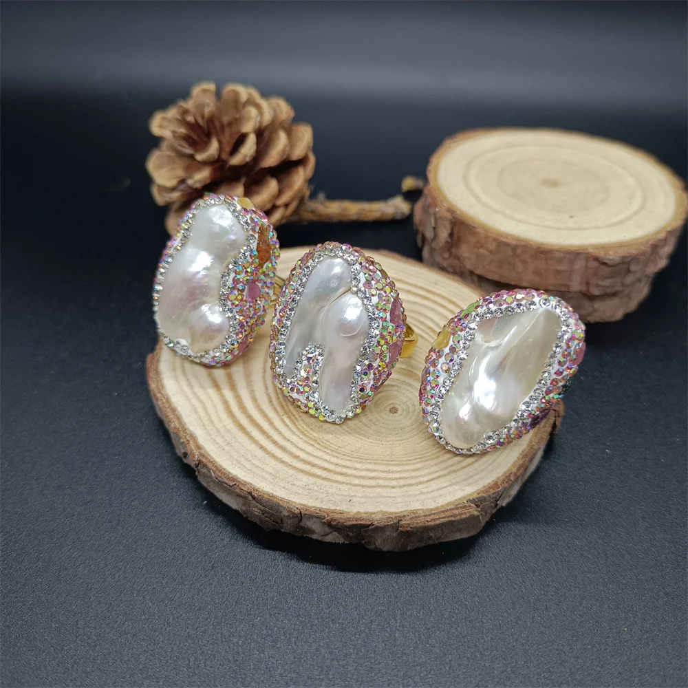 

Natural Baroque Pearl Women's Ring Irregular Personality Simple Luxury Temperament Exquisite Fashion Ladies Versatile Jewelry