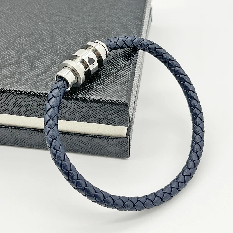 LAN MB Bracelet Little Spades Luxury Designe PU Leather Hand Strap for Men And Women Love Gift