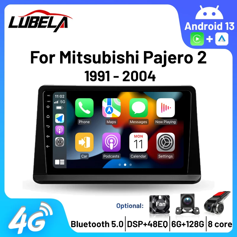Android 13 2 din для Mitsubishi Pajero V30 V40 V20 1991 - 2004 Авторадио carplay видео мультимедийная