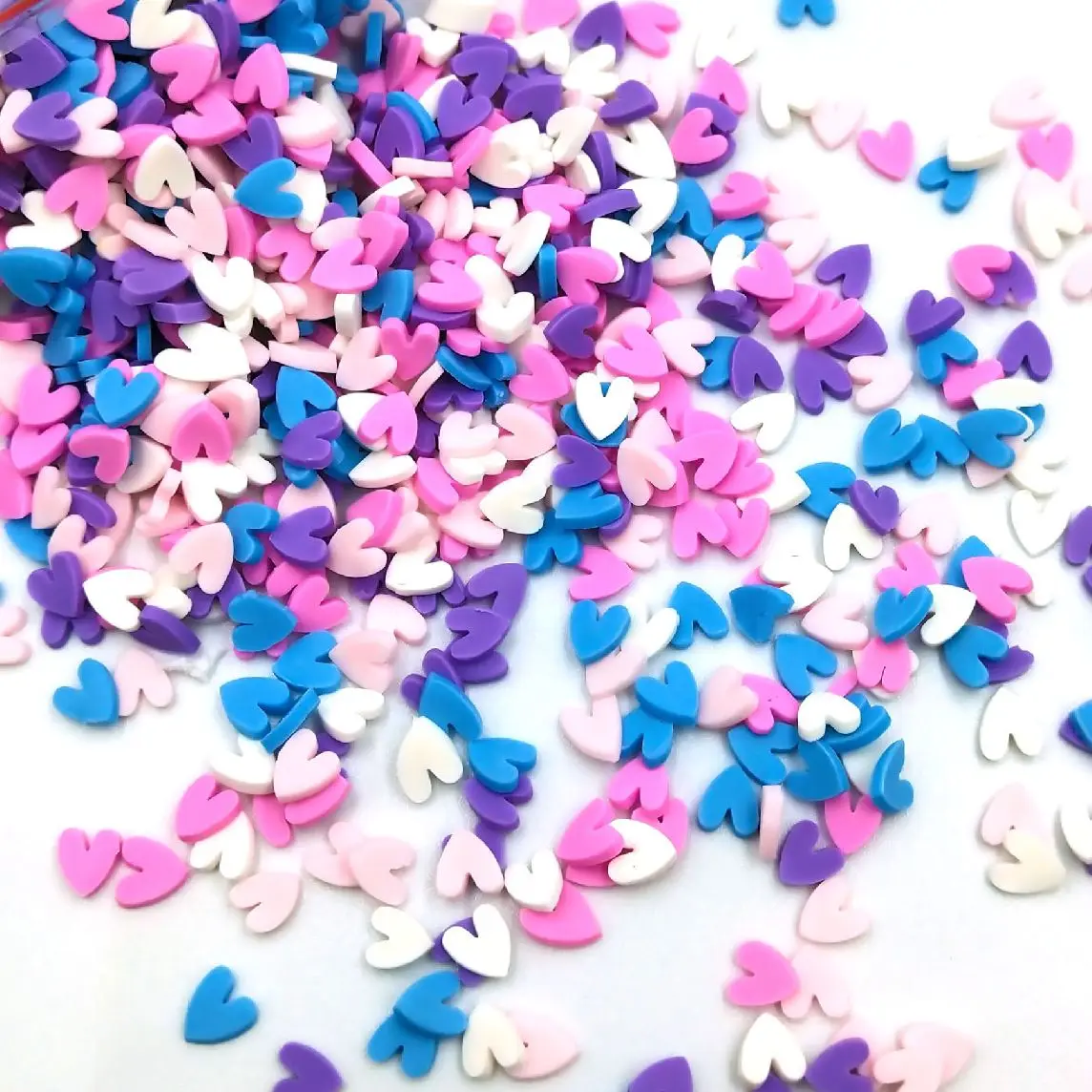 

100g 5mm Mixed Colorful Star Heart Shape Hot Polymer Clay Slime Slices DIY Nail Art Mud Particles Sprinkle Handmade Accessories
