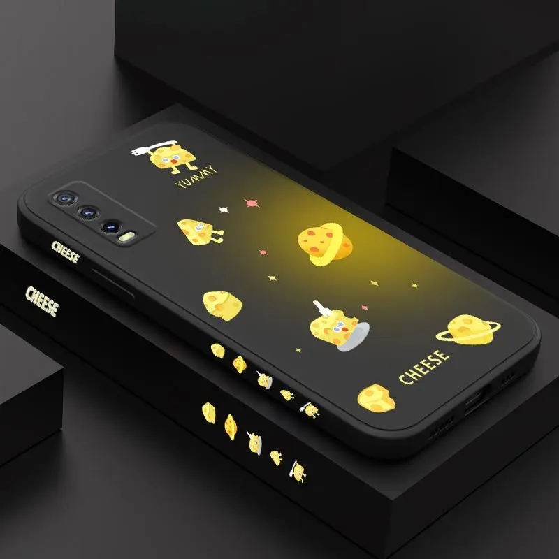 

Cheese Moon Silicone Phone Case For VIVO Y20 Y20i Y20S Y22 Y35 Y30 Y33T Y76 Y12S Y15 Y21 V23 V23E V21 Cover